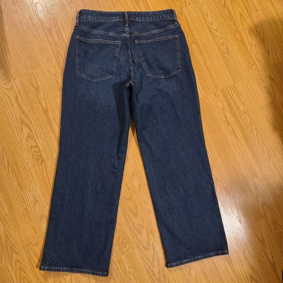 J. CREW CURVY FULL LENGTH WIDE-LEG JEANS DARK WASH HIGH RISE BUTTON FLY sz 30 - Picture 4 of 6